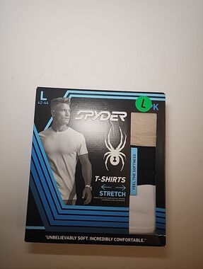 Spyder Stretch T-Shirts Men's Large Short Sleeve 3Pack Black White Cream
